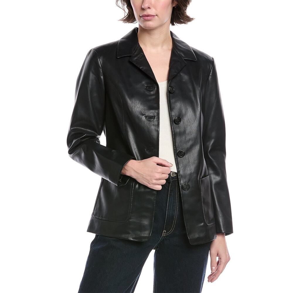 Rag & Bone Drew Faux Leather Blazer Jacket Modern Classy Edgy Rocker Motto Sz 2